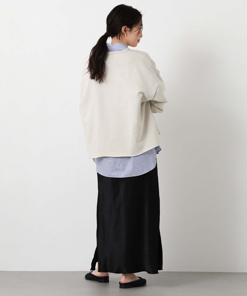 Gready Brilliant(グレディブリリアン)の「LU裏毛キーネックカットソー(Tシャツ/カットソー・レディース・グレイッシュベージュ/チャコールグレー/オフホワイト・38)」の22枚目の写真