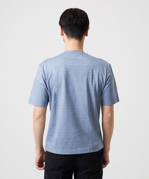 MICHEL KLEIN HOMME   （ミッシェルクランオム）の「切り替えクルーネック半袖カットソー（Tシャツ/カットソー・メンズ・ライトブルー/ネイビー・MEDIUM/LARGE/X-LARGE）」の5枚目の写真