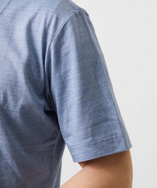 MICHEL KLEIN HOMME   （ミッシェルクランオム）の「切り替えクルーネック半袖カットソー（Tシャツ/カットソー・メンズ・ライトブルー/ネイビー・MEDIUM/LARGE/X-LARGE）」の7枚目の写真