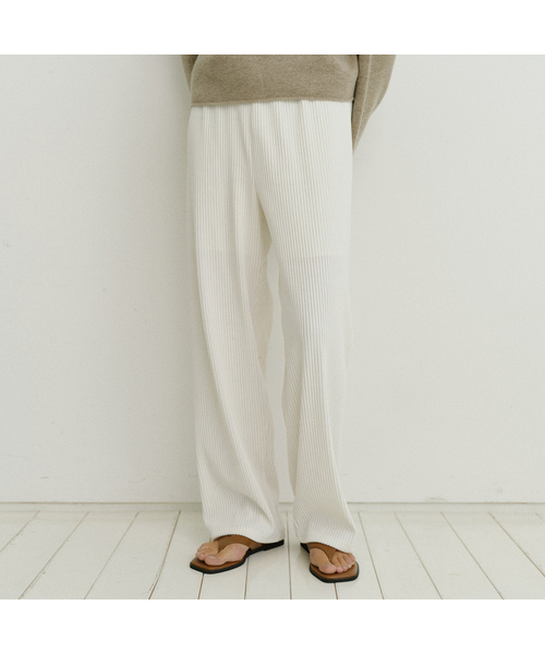 URAGO（ユラーゴ）の「Vertical banding pants（その他パンツ・レディース・ブラック/アイボリー・FREE）」の2枚目の写真