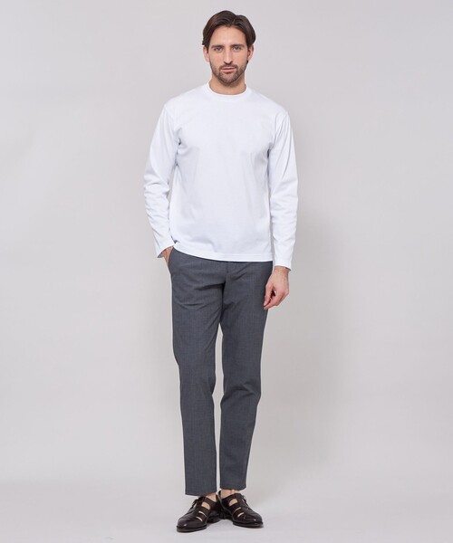 MACKINTOSH LONDON（マッキントッシュ ロンドン）の「【WEB・一部店舗限定】スーピマシルケットスムースロングスリーブTシャツ（Tシャツ/カットソー・メンズ・チャコールグレー/ホワイト/ブルー系その他2/ブラック・L/XL/M）」の5枚目の写真