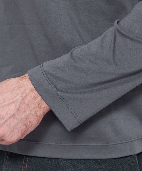 MACKINTOSH LONDON（マッキントッシュ ロンドン）の「【WEB・一部店舗限定】スーピマシルケットスムースロングスリーブTシャツ（Tシャツ/カットソー・メンズ・チャコールグレー/ホワイト/ブルー系その他2/ブラック・L/XL/M）」の14枚目の写真