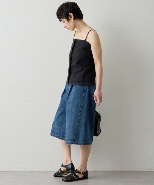 THE PAUSE（ザ ポーズ）の「【THE PAUSE】タックハーフパンツ（その他パンツ・レディース・ベージュ/ブルー・FREE）」の5枚目の写真