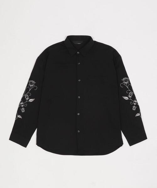 WEGO（ウィゴー）の「WEGO/【26年春夏新作】ルーズ袖刺繍シャツ（シャツ/ブラウス・メンズ・ブラック/ホワイト・MEDIUM/LARGE）」の2枚目の写真