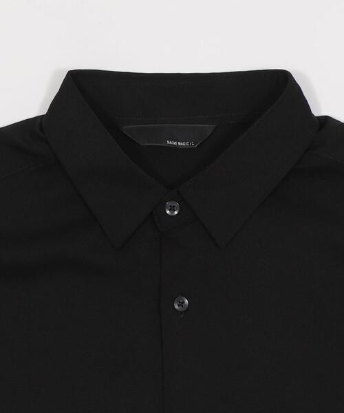 WEGO（ウィゴー）の「WEGO/【26年春夏新作】ルーズ袖刺繍シャツ（シャツ/ブラウス・メンズ・ブラック/ホワイト・MEDIUM/LARGE）」の4枚目の写真