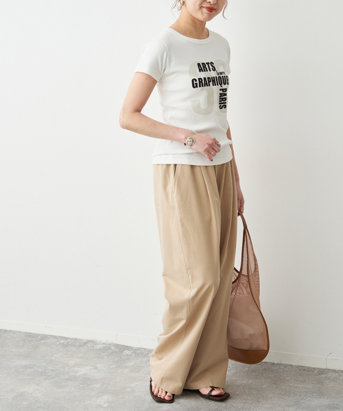 Spick & Span(スピックアンドスパン)の「La Hutte / ラ ユット 別注リブ編み MINI Tee*(Tシャツ/カットソー・レディース・ホワイト系その他/ネイビー/ホワイト・FREE)」の19枚目の写真