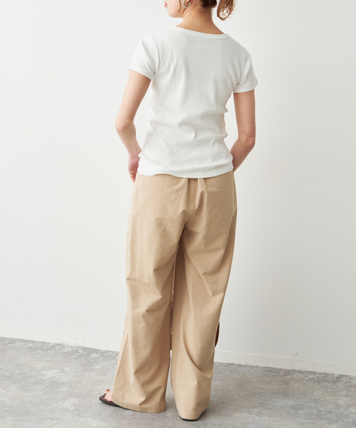 Spick & Span(スピックアンドスパン)の「La Hutte / ラ ユット 別注リブ編み MINI Tee*(Tシャツ/カットソー・レディース・ホワイト系その他/ネイビー/ホワイト・FREE)」の20枚目の写真