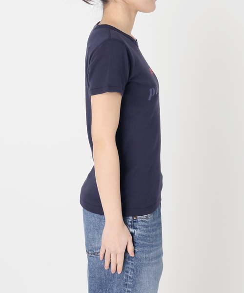 Spick & Span(スピックアンドスパン)の「La Hutte / ラ ユット 別注リブ編み MINI Tee*(Tシャツ/カットソー・レディース・ホワイト系その他/ネイビー/ホワイト・FREE)」の4枚目の写真