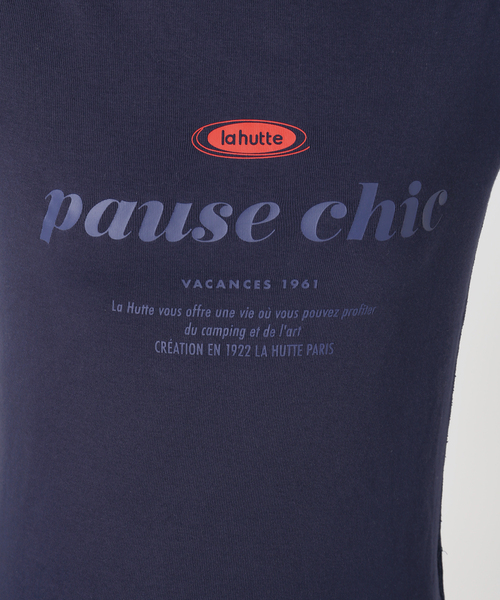 Spick & Span(スピックアンドスパン)の「La Hutte / ラ ユット 別注リブ編み MINI Tee*(Tシャツ/カットソー・レディース・ホワイト系その他/ネイビー/ホワイト・FREE)」の7枚目の写真