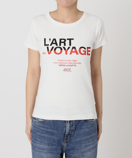 Spick & Span(スピックアンドスパン)の「La Hutte / ラ ユット 別注リブ編み MINI Tee*(Tシャツ/カットソー・レディース・ホワイト系その他/ネイビー/ホワイト・FREE)」の10枚目の写真