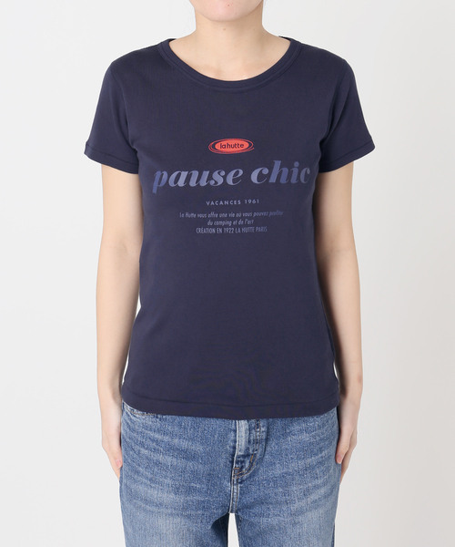 Spick & Span(スピックアンドスパン)の「La Hutte / ラ ユット 別注リブ編み MINI Tee*(Tシャツ/カットソー・レディース・ホワイト系その他/ネイビー/ホワイト・FREE)」の12枚目の写真