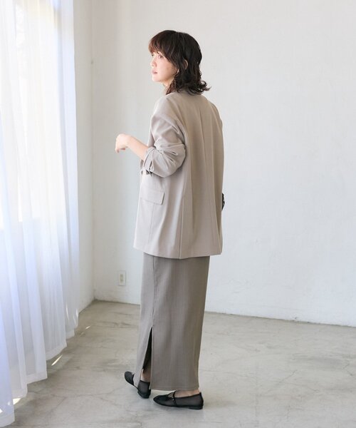RIVE DROITE（リヴドロワ）の「【こなれ感抜群/接触冷感】ワイドショルダージャケット（テーラードジャケット・レディース・ブラック/ベージュ・FREE）」の15枚目の写真