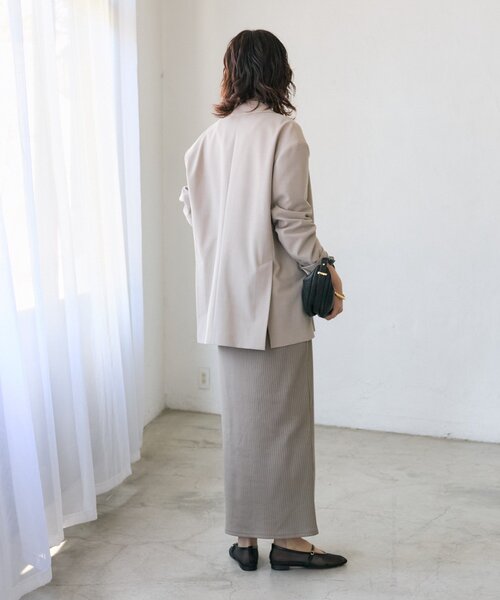 RIVE DROITE（リヴドロワ）の「【こなれ感抜群/接触冷感】ワイドショルダージャケット（テーラードジャケット・レディース・ブラック/ベージュ・FREE）」の16枚目の写真