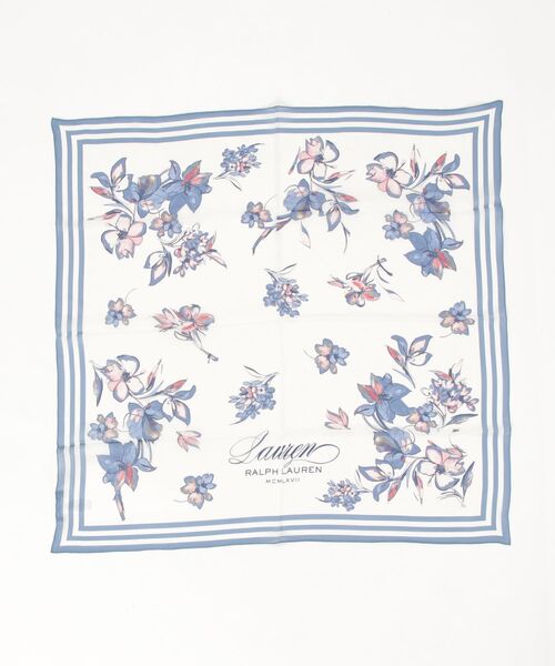 LAUREN RALPH LAUREN（ローレン ラルフ ローレン）の「ロゴ フローラル シルク スクエア スカーフ（バンダナ/スカーフ・レディース・ナチュラル・ONE）」の4枚目の写真