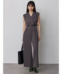 MURUA | デザインベルトワイドロンパース(つなぎ/オールインワン)