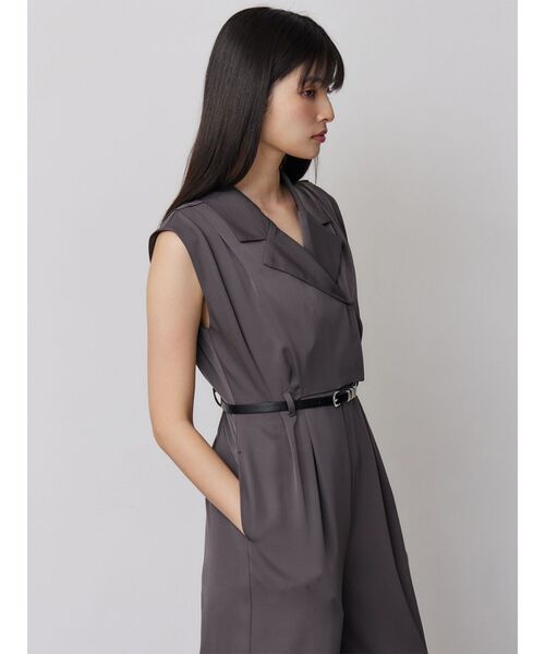 MURUA（ムルーア）の「デザインベルトワイドロンパース（つなぎ/オールインワン・レディース・ベージュ/グレー・FREE）」の10枚目の写真