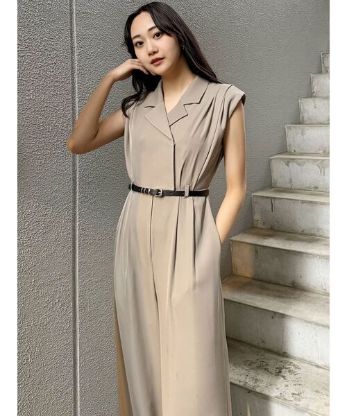 MURUA（ムルーア）の「デザインベルトワイドロンパース（つなぎ/オールインワン・レディース・ベージュ/グレー・FREE）」の15枚目の写真