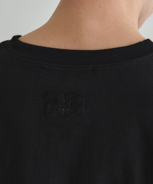 WEDNESDAY OASIS(ウェンズデーオアシス)の「アプリケトリムロングスリーブTシャツ_BLACK(W26TP04)(Tシャツ/カットソー・メンズ・ブラック・MEDIUM/LARGE)」の4枚目の写真