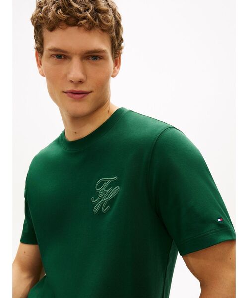 TOMMY HILFIGER（トミーヒルフィガー）の「インターロッククルーネックTシャツ（Tシャツ/カットソー・メンズ・グリーン/ホワイト/マルチ・SMALL/MEDIUM/LARGE/X-LARGE）」の10枚目の写真