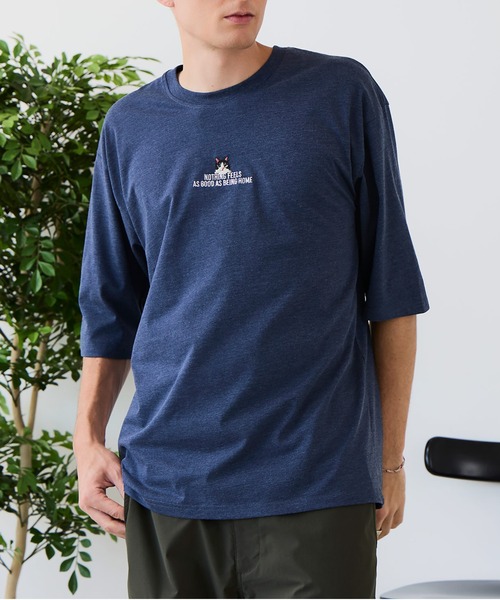 JEANS MATE(ジーンズメイト)の「【ZERO STAIN/ゼロステイン】汗染みの目立ちにくいTシャツ ZEROSTAIN アニマルワンポイント刺繍オーバーサイズTシャツ 防汚 UVカット 綿タッチ・厚手(Tシャツ/カットソー・メンズ・ベージュ系その他/ホワイト系その他3/ブルー系その他/ホワイト系その他2/ブラック系その他3/ブラック系その他2・X-LARGE/MEDIUM/LARGE)」の6枚目の写真