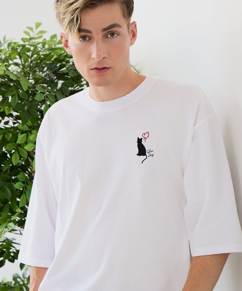 JEANS MATE(ジーンズメイト)の「【ZERO STAIN/ゼロステイン】汗染みの目立ちにくいTシャツ ZEROSTAIN アニマルワンポイント刺繍オーバーサイズTシャツ 防汚 UVカット 綿タッチ・厚手(Tシャツ/カットソー・メンズ・ベージュ系その他/ホワイト系その他3/ブルー系その他/ホワイト系その他2/ブラック系その他3/ブラック系その他2・X-LARGE/MEDIUM/LARGE)」の17枚目の写真