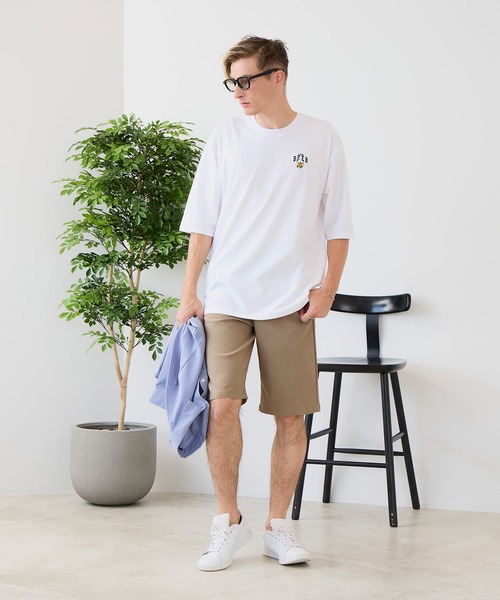 JEANS MATE(ジーンズメイト)の「【ZERO STAIN/ゼロステイン】汗染みの目立ちにくいTシャツ ZEROSTAIN アニマルワンポイント刺繍オーバーサイズTシャツ 防汚 UVカット 綿タッチ・厚手(Tシャツ/カットソー・メンズ・ベージュ系その他/ホワイト系その他3/ブルー系その他/ホワイト系その他2/ブラック系その他3/ブラック系その他2・X-LARGE/MEDIUM/LARGE)」の22枚目の写真