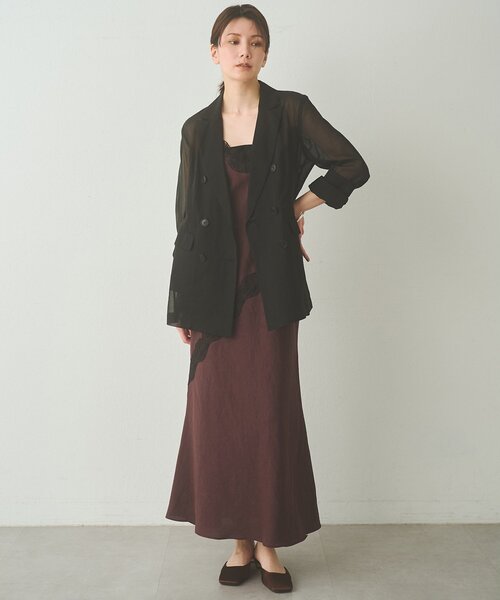 Drawing Numbers(ドローイング ナンバーズ)の「【Drawing Numbers】コットンオーガンジーダブルジャケット(テーラードジャケット・レディース・ブラック/ベージュ・38)」の10枚目の写真