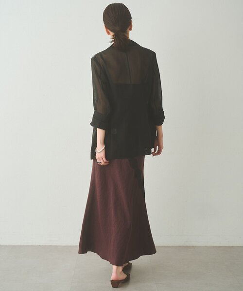 Drawing Numbers(ドローイング ナンバーズ)の「【Drawing Numbers】コットンオーガンジーダブルジャケット(テーラードジャケット・レディース・ブラック/ベージュ・38)」の7枚目の写真