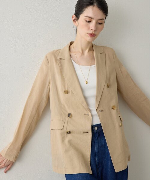 Drawing Numbers(ドローイング ナンバーズ)の「【Drawing Numbers】コットンオーガンジーダブルジャケット(テーラードジャケット・レディース・ブラック/ベージュ・38)」の19枚目の写真