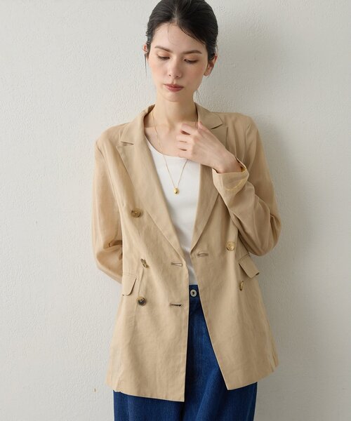 Drawing Numbers(ドローイング ナンバーズ)の「【Drawing Numbers】コットンオーガンジーダブルジャケット(テーラードジャケット・レディース・ブラック/ベージュ・38)」の18枚目の写真