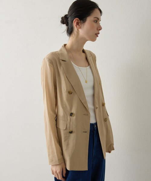 Drawing Numbers(ドローイング ナンバーズ)の「【Drawing Numbers】コットンオーガンジーダブルジャケット(テーラードジャケット・レディース・ブラック/ベージュ・38)」の17枚目の写真