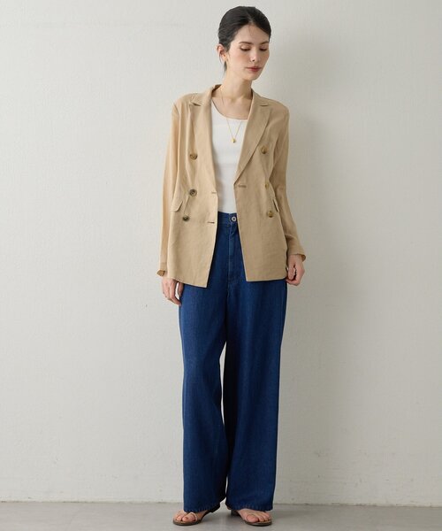 Drawing Numbers(ドローイング ナンバーズ)の「【Drawing Numbers】コットンオーガンジーダブルジャケット(テーラードジャケット・レディース・ブラック/ベージュ・38)」の11枚目の写真