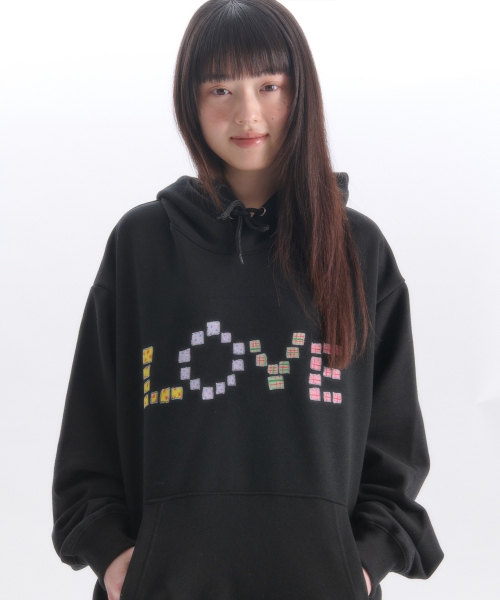 ambler(エムブラー)の「クレヨンラブ グラフィックフードパーカー AHP1303 (ブラック)(パーカー・レディース・その他・SMALL/MEDIUM/LARGE)」の2枚目の写真