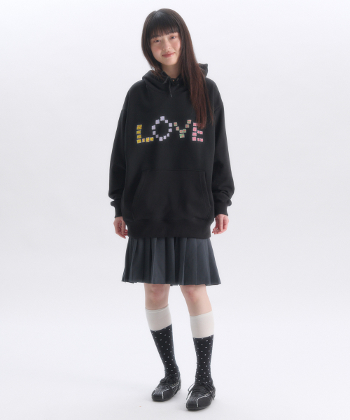 ambler(エムブラー)の「クレヨンラブ グラフィックフードパーカー AHP1303 (ブラック)(パーカー・レディース・その他・SMALL/MEDIUM/LARGE)」の3枚目の写真