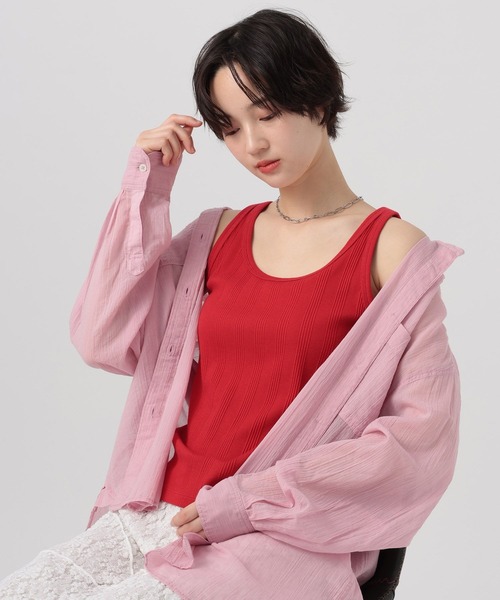 BAYFLOW（ベイフロー）の「[インナーのストラップが見えにくい仕様]コンフォートタンクトップ（タンクトップ・レディース・ブラック/ブラウン/レッド/オフホワイト・SMALL/MEDIUM）」の4枚目の写真