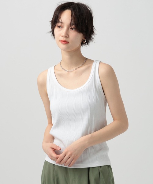 BAYFLOW（ベイフロー）の「[インナーのストラップが見えにくい仕様]コンフォートタンクトップ（タンクトップ・レディース・ブラック/ブラウン/レッド/オフホワイト・SMALL/MEDIUM）」の2枚目の写真