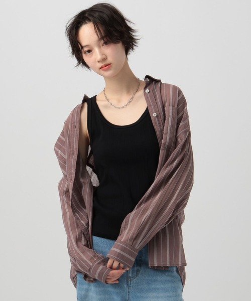 BAYFLOW（ベイフロー）の「[インナーのストラップが見えにくい仕様]コンフォートタンクトップ（タンクトップ・レディース・ブラック/ブラウン/レッド/オフホワイト・SMALL/MEDIUM）」の3枚目の写真