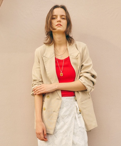 BAYFLOW（ベイフロー）の「[インナーのストラップが見えにくい仕様]コンフォートタンクトップ（タンクトップ・レディース・ブラック/ブラウン/レッド/オフホワイト・SMALL/MEDIUM）」の13枚目の写真