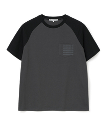 ドットプリントポケットラグランTシャツ[チャコール]