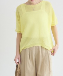 【KATHARINE ROSS】【MADE IN JAPAN】【吸水速乾/通気性】和紙ハーフスリーブニット