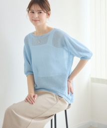 KATHARINE ROSS | 【KATHARINE ROSS】【MADE IN JAPAN】【吸水速乾/通気性】和紙ハーフスリーブニット(ニット/セーター)