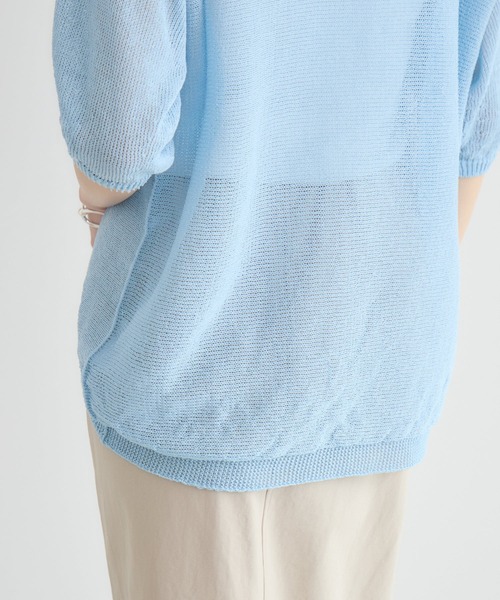 KATHARINE ROSS（キャサリンロス）の「【KATHARINE ROSS】【MADE IN JAPAN】【吸水速乾/通気性】和紙ハーフスリーブニット（ニット/セーター・レディース・イエロー/ライトブルー/オフホワイト・FREE）」の22枚目の写真