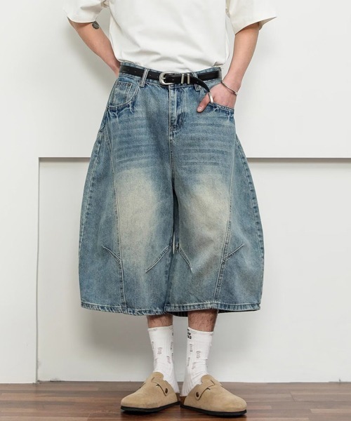 Ressaca(レサーカ)の「カーブシルエットハーフデニムパンツ(デニムパンツ・メンズ・ブルー/インディゴブルー・XL/L/M)」の4枚目の写真