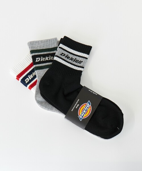Dickies（ディッキーズ）の「【Dickies / ディッキーズ】3Pラインロゴソックス/3足パックラインロゴデザインクルーソックス（ソックス/靴下・メンズ・ホワイト系その他・フリー）」の2枚目の写真