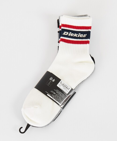 Dickies（ディッキーズ）の「【Dickies / ディッキーズ】3Pラインロゴソックス/3足パックラインロゴデザインクルーソックス（ソックス/靴下・メンズ・ホワイト系その他・フリー）」の4枚目の写真