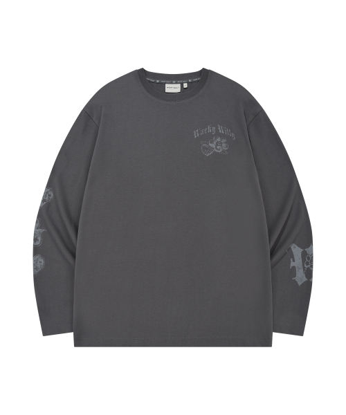 Wacky WiLLy(ワッキーウィリー)の「ウィメンズグラフィックロングスリーブチャコール(Tシャツ/カットソー・レディース・その他・F)」の1枚目の写真
