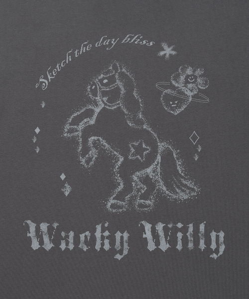 Wacky WiLLy(ワッキーウィリー)の「ウィメンズグラフィックロングスリーブチャコール(Tシャツ/カットソー・レディース・その他・F)」の8枚目の写真