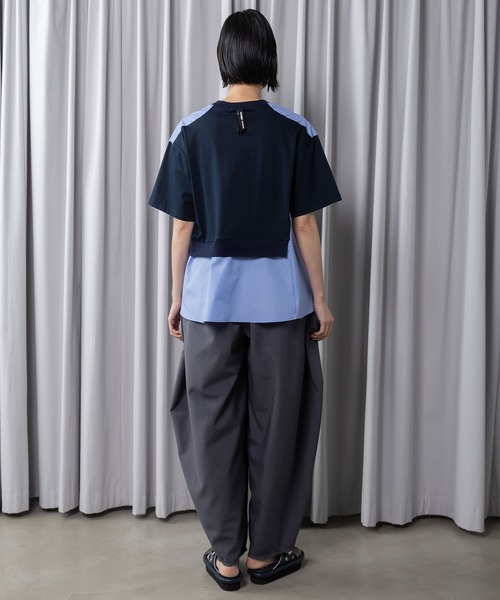 MARECHAL TERRE(マルシャルテル)の「【接触冷感機能付き】Aラインコンビネーショントップス(Tシャツ/カットソー・レディース・オフホワイト/ライトグレー/ブラック/ネイビー・MEDIUM)」の8枚目の写真