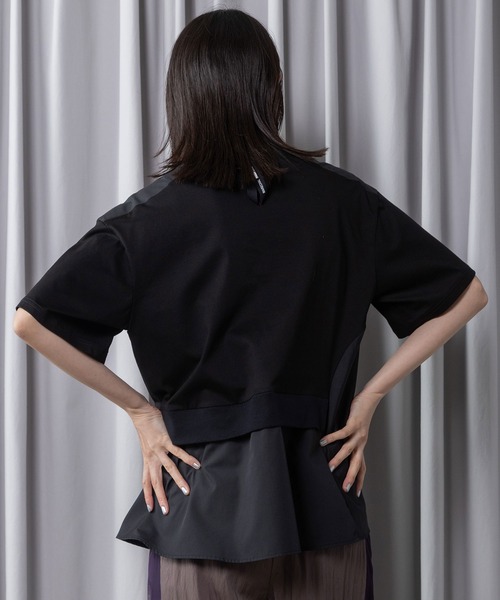 MARECHAL TERRE(マルシャルテル)の「【接触冷感機能付き】Aラインコンビネーショントップス(Tシャツ/カットソー・レディース・オフホワイト/ライトグレー/ブラック/ネイビー・MEDIUM)」の19枚目の写真