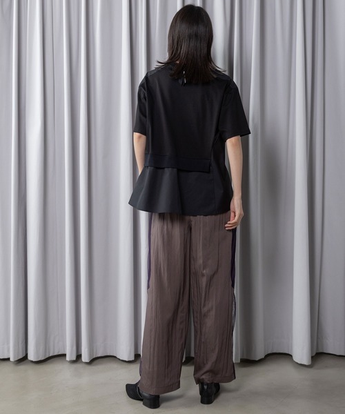 MARECHAL TERRE(マルシャルテル)の「【接触冷感機能付き】Aラインコンビネーショントップス(Tシャツ/カットソー・レディース・オフホワイト/ライトグレー/ブラック/ネイビー・MEDIUM)」の20枚目の写真